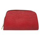 LOUIS VUITTON Epi Dauphine PM Pouch Castilian Red M48447 LV Auth SW1047-13