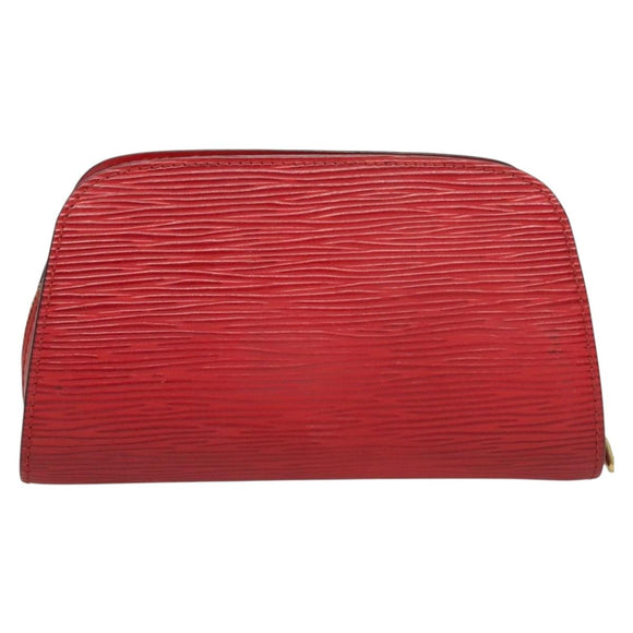 LOUIS VUITTON Epi Dauphine PM Pouch Castilian Red M48447 LV Auth SW1047