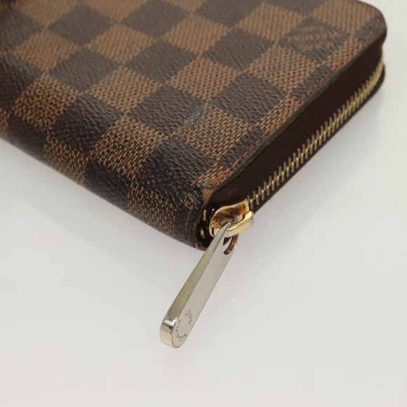 LOUIS VUITTON Damier Ebene Zippy Wallet Long Wallet N41661 LV Auth SW1049