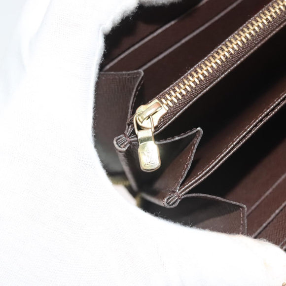 LOUIS VUITTON Damier Ebene Zippy Wallet Long Wallet N41661 LV Auth SW1049