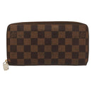 LOUIS VUITTON Damier Ebene Zippy Wallet Long Wallet N41661 LV Auth SW1049-13