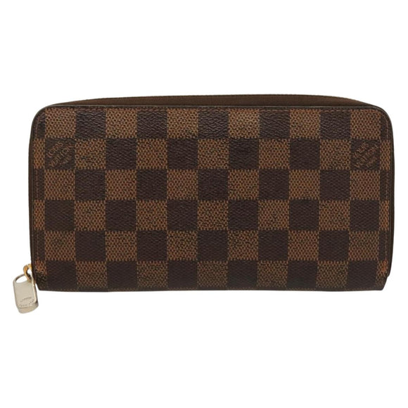 LOUIS VUITTON Damier Ebene Zippy Wallet Long Wallet N41661 LV Auth SW1049