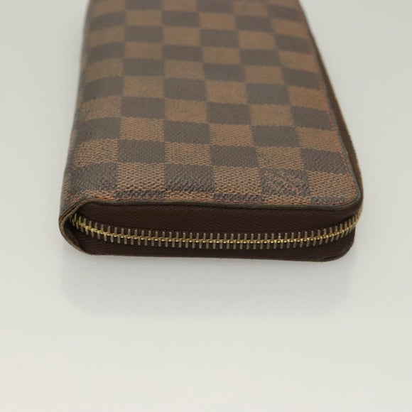 LOUIS VUITTON Damier Ebene Zippy Wallet Long Wallet N41661 LV Auth SW1049