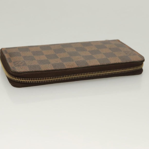 LOUIS VUITTON Damier Ebene Zippy Wallet Long Wallet N41661 LV Auth SW1049
