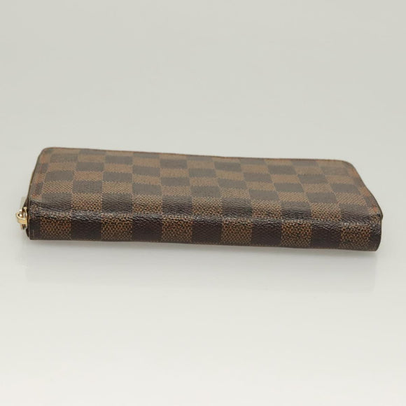 LOUIS VUITTON Damier Ebene Zippy Wallet Long Wallet N41661 LV Auth SW1049