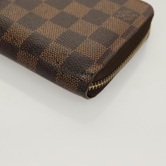 LOUIS VUITTON Damier Ebene Zippy Wallet Long Wallet N41661 LV Auth SW1049