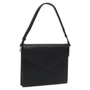 SAINT LAURENT Shoulder Bag Leather Black Auth sw105-1