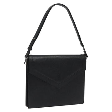 SAINT LAURENT Shoulder Bag Leather Black Auth sw105