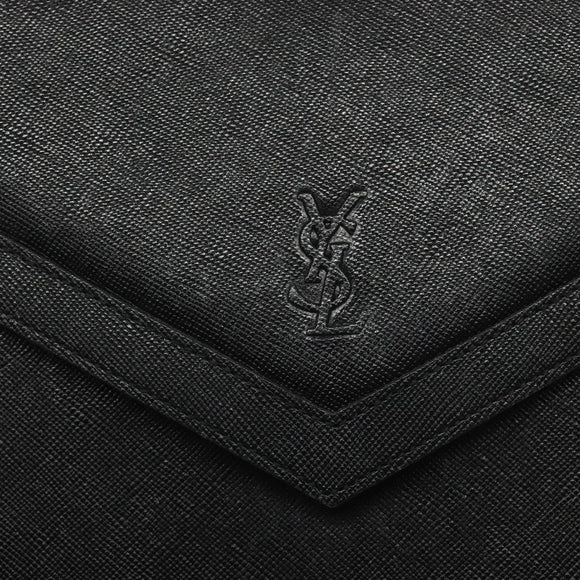 SAINT LAURENT Shoulder Bag Leather Black Auth sw105