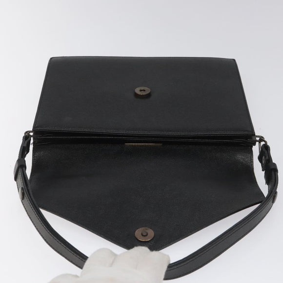 SAINT LAURENT Shoulder Bag Leather Black Auth sw105