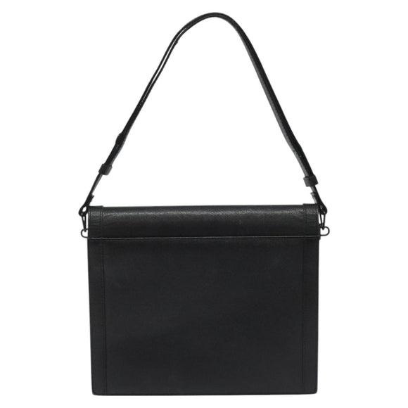SAINT LAURENT Shoulder Bag Leather Black Auth sw105
