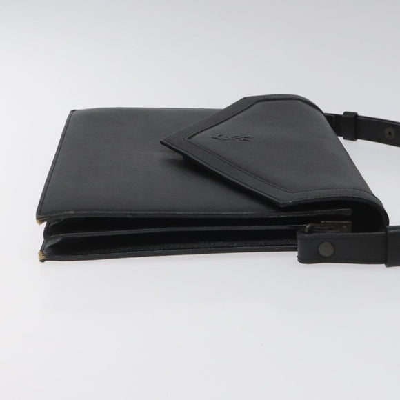SAINT LAURENT Shoulder Bag Leather Black Auth sw105
