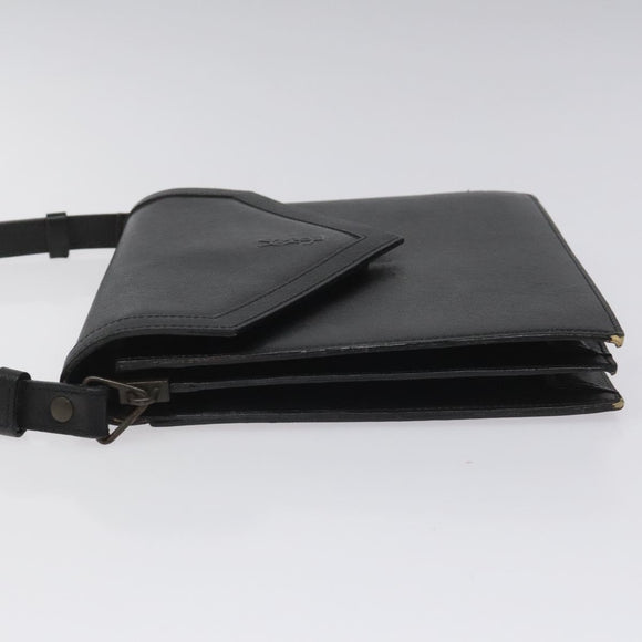 SAINT LAURENT Shoulder Bag Leather Black Auth sw105