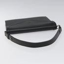 SAINT LAURENT Shoulder Bag Leather Black Auth sw105-7