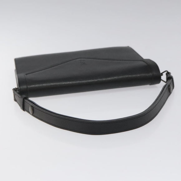 SAINT LAURENT Shoulder Bag Leather Black Auth sw105