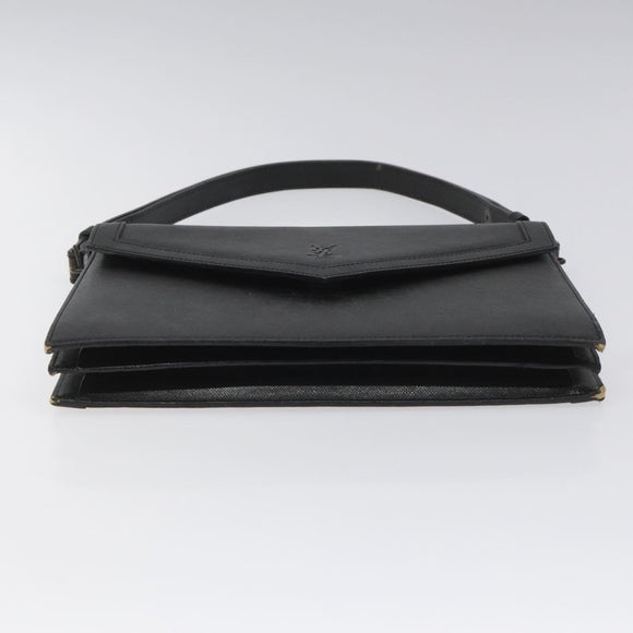 SAINT LAURENT Shoulder Bag Leather Black Auth sw105