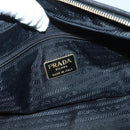 PRADA Chain Hand Bag Nylon Black Gold Auth SW1053-17