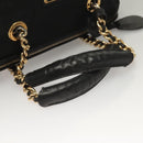 PRADA Chain Hand Bag Nylon Black Gold Auth SW1053-7