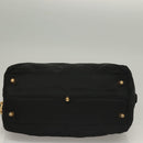 PRADA Chain Hand Bag Nylon Black Gold Auth SW1053-9