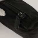 PRADA Pouch Nylon Black Silver Auth SW1056-8