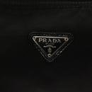 PRADA Pouch Nylon Black Silver Auth SW1056-17