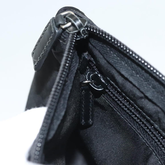 PRADA Pouch Nylon Black Silver Auth SW1056