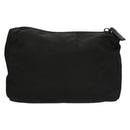 PRADA Pouch Nylon Black Silver Auth SW1056-2