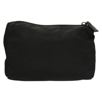 PRADA Pouch Nylon Black Silver Auth SW1056 - 0