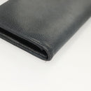 CHANEL COCO Mark Long Wallet Caviar Skin Navy Gold CC Auth SW1065-15