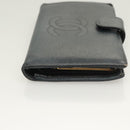 CHANEL COCO Mark Long Wallet Caviar Skin Navy Gold CC Auth SW1065-3