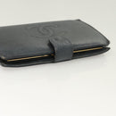 CHANEL COCO Mark Long Wallet Caviar Skin Navy Gold CC Auth SW1065-5