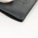 CHANEL COCO Mark Long Wallet Caviar Skin Navy Gold CC Auth SW1065-7