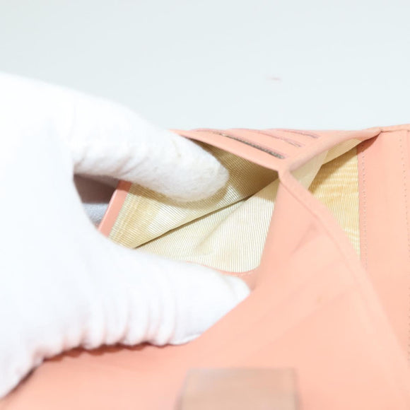 CHANEL COCO Mark Wallet Canvas Pink Gold CC Auth SW1068