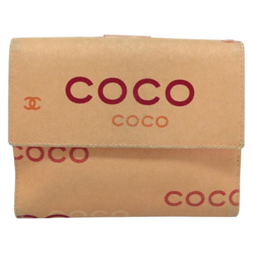 CHANEL COCO Mark Wallet Canvas Pink Gold CC Auth SW1068 - 0