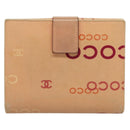 CHANEL COCO Mark Wallet Canvas Pink Gold CC Auth SW1068-3