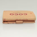 CHANEL COCO Mark Wallet Canvas Pink Gold CC Auth SW1068-6