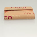 CHANEL COCO Mark Wallet Canvas Pink Gold CC Auth SW1068-7