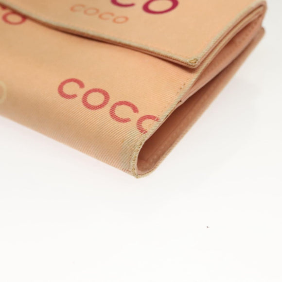 CHANEL COCO Mark Wallet Canvas Pink Gold CC Auth SW1068