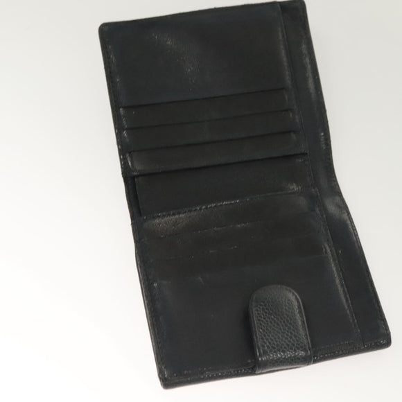 CHANEL COCO Mark Wallet Caviar Skin Black CC Auth SW1075