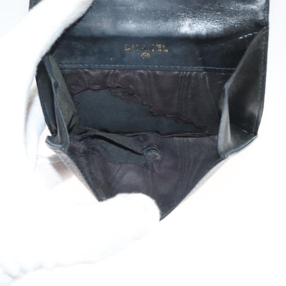 CHANEL COCO Mark Wallet Caviar Skin Black CC Auth SW1075
