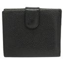 CHANEL COCO Mark Wallet Caviar Skin Black CC Auth SW1075-2