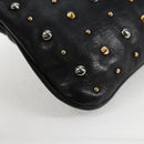 Miu Miu Shoulder Bag Leather Black Gold Auth sw1084V-16