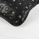 Miu Miu Shoulder Bag Leather Black Gold Auth sw1084V-17