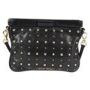 Miu Miu Shoulder Bag Leather Black Gold Auth sw1084V-13