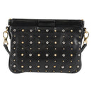 Miu Miu Shoulder Bag Leather Black Gold Auth sw1084V-2