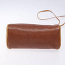 FENDI Hand Bag Leather 2way Brown Gold Auth sw1085-5