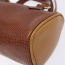 FENDI Hand Bag Leather 2way Brown Gold Auth sw1085-15