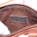 FENDI Hand Bag Leather 2way Brown Gold Auth sw1085-12