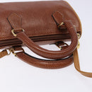 FENDI Hand Bag Leather 2way Brown Gold Auth sw1085-7