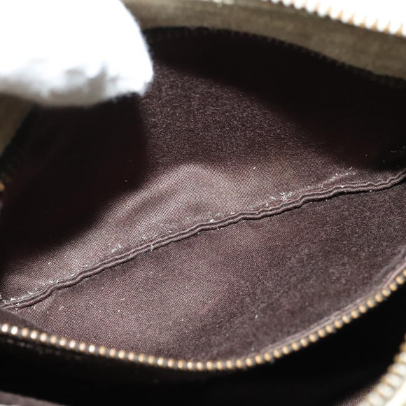 Miu Miu Shoulder Bag Suede Gray Gold Auth sw1086